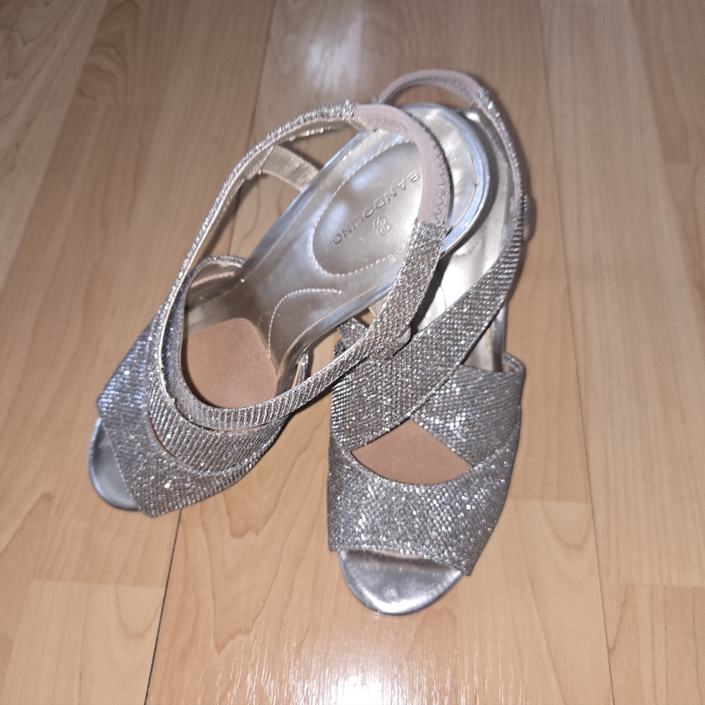 BANDOLINO Women's Silver Heeled Sandals